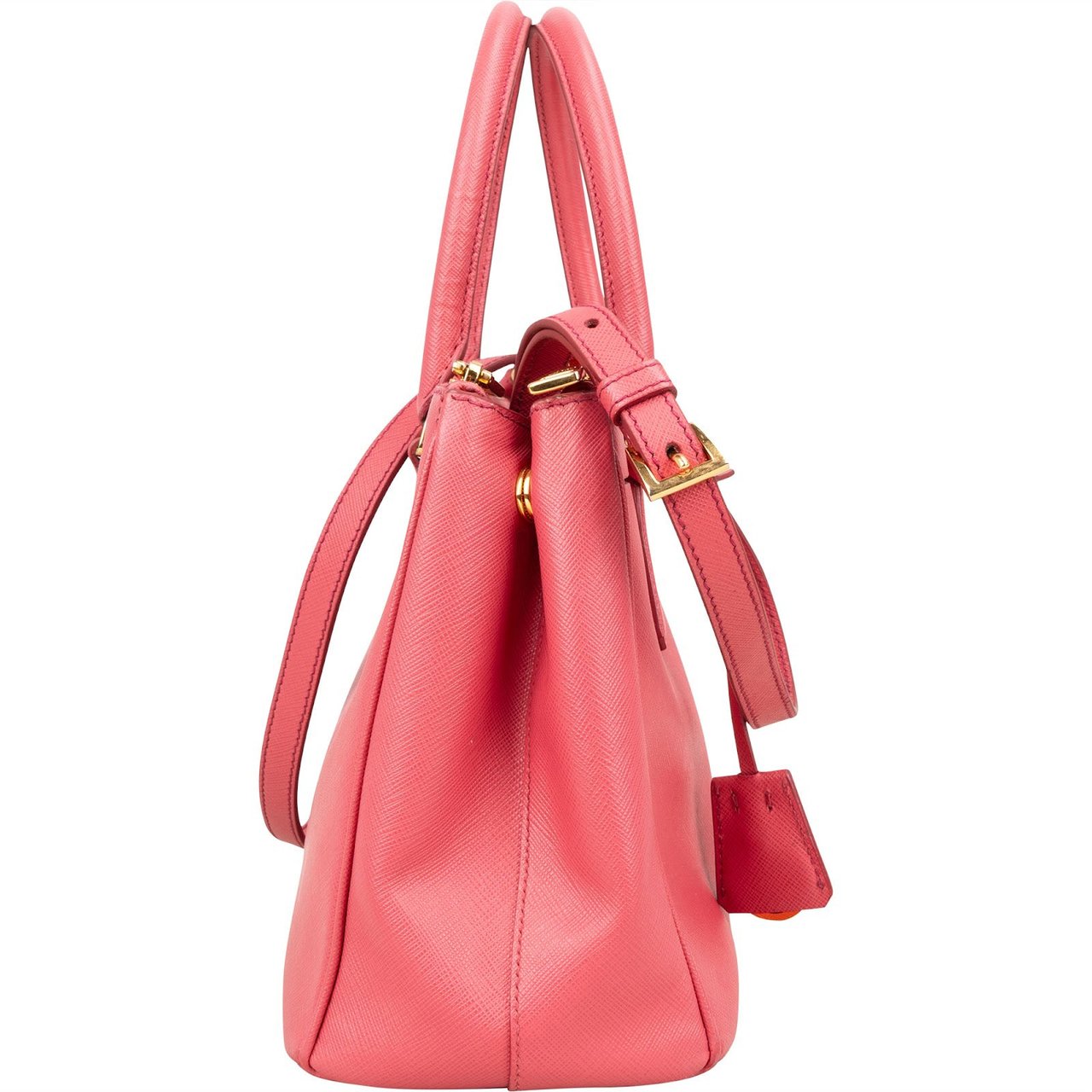 Prada Prada Pink Saffiano Leather Galleria Handbag Rood
