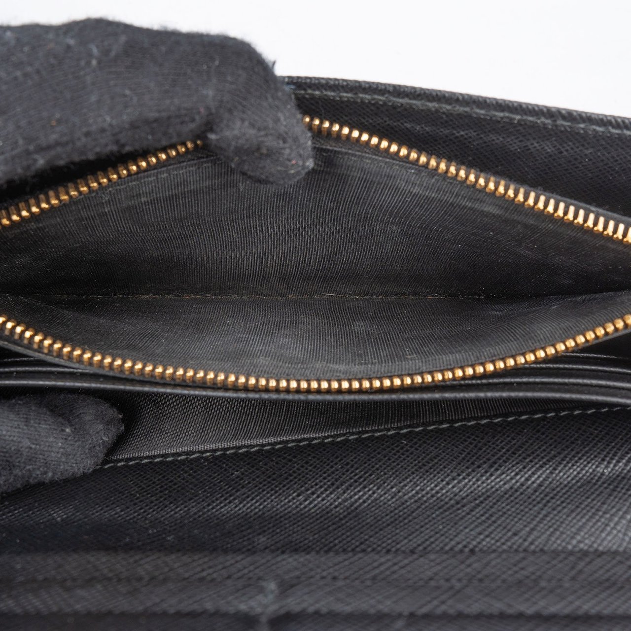 Prada Prada Saffiano Leather Continental Wallet Zwart