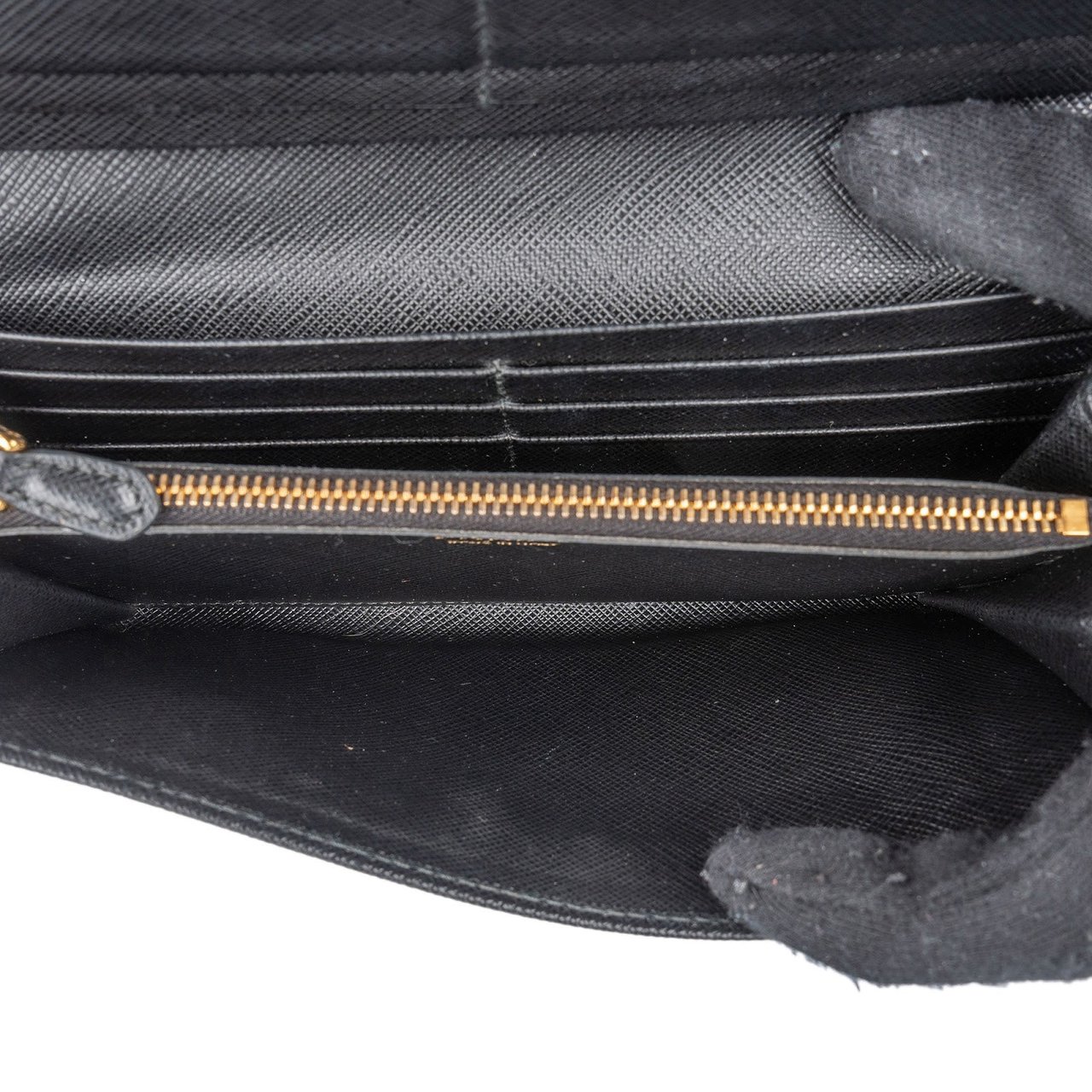 Prada Prada Saffiano Leather Continental Wallet Zwart