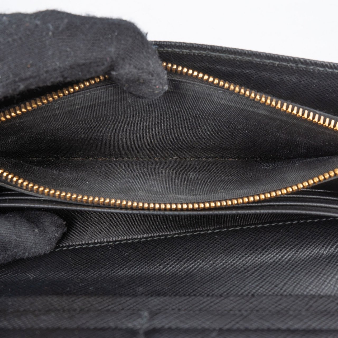 Prada Saffiano Leather Continental Wallet Zwart