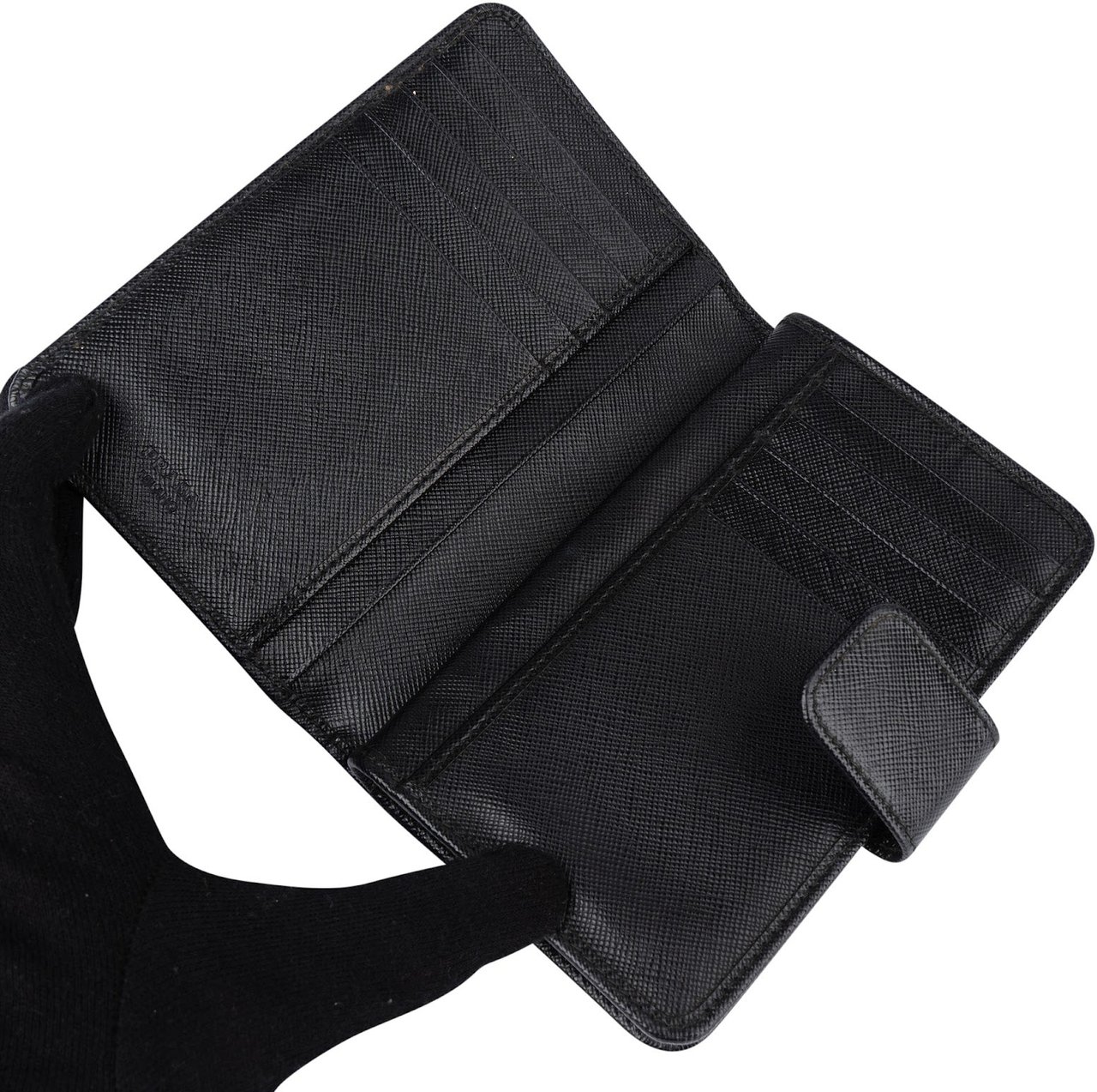 Prada Prada Saffiano Leather Bifold Wallet Zwart
