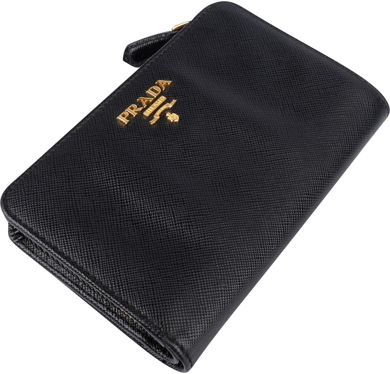Prada Prada Saffiano Leather Bifold Wallet Zwart