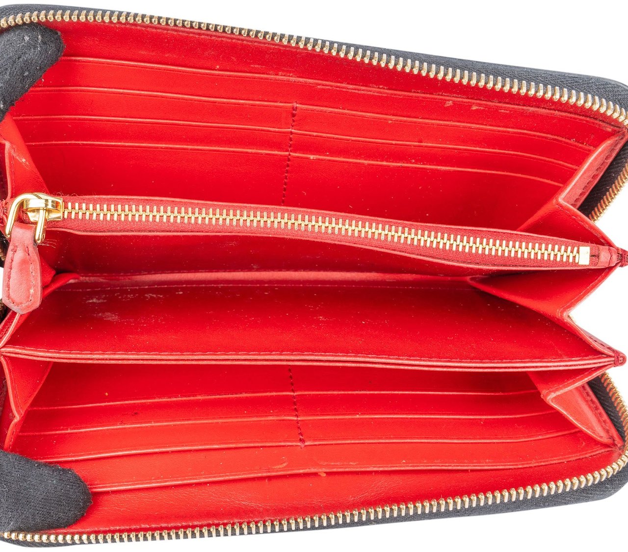 Prada Vitello Grained Leather Large Zip Around Wallet 1ML506 Zwart