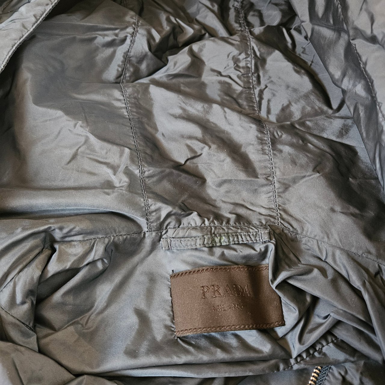 Prada Prada Navy Nylon Triangle Windbreaker Jacket (XL) Navy