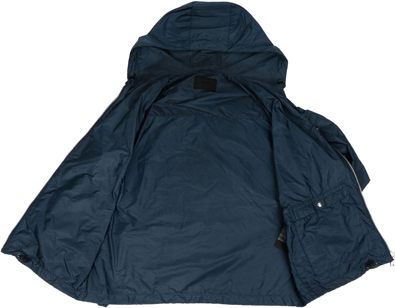 Prada Prada Navy Nylon Triangle Windbreaker Jacket (XL) Navy