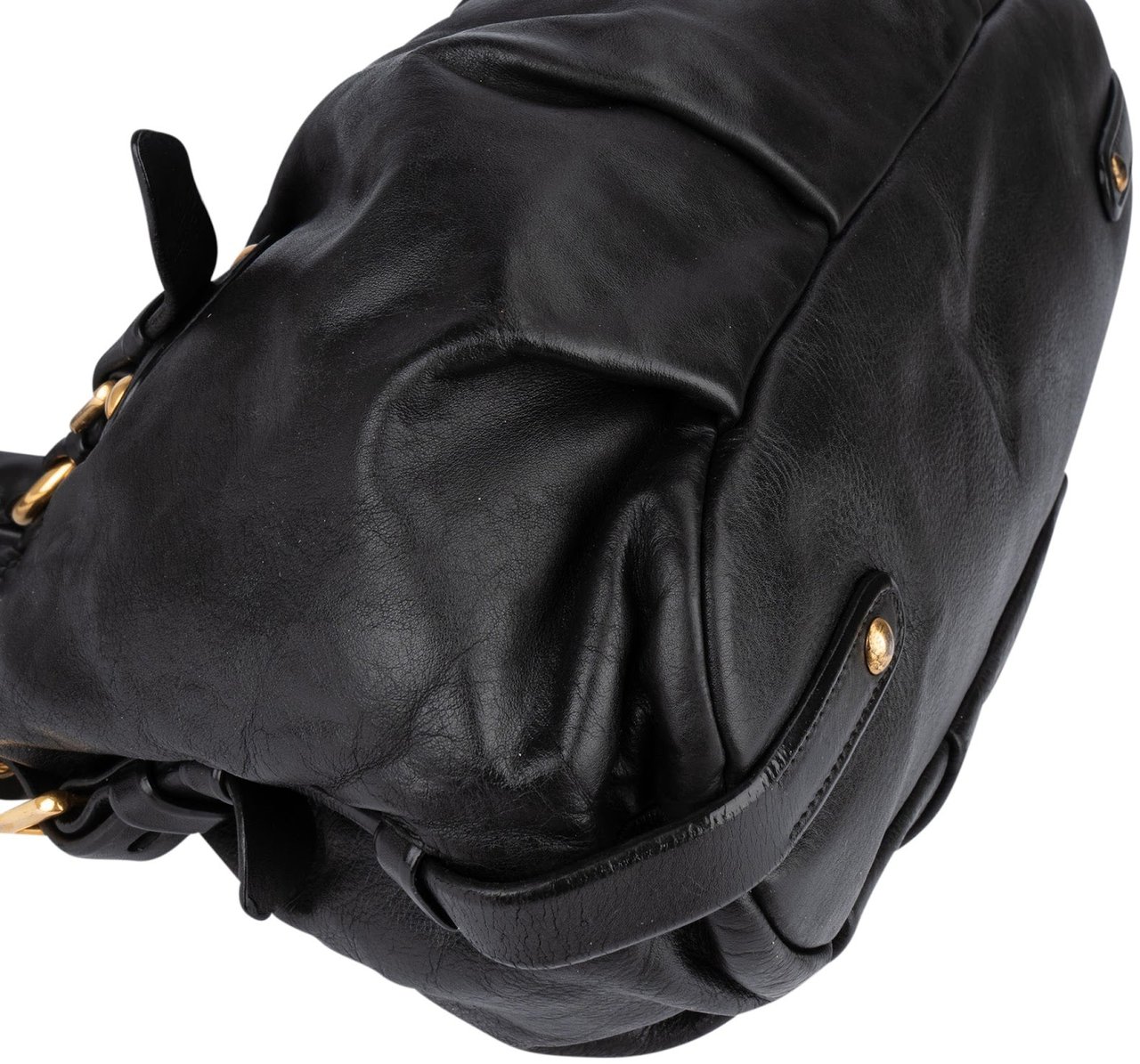 Prada Prada Classic Leather Gaufre Satchel Handbag Zwart