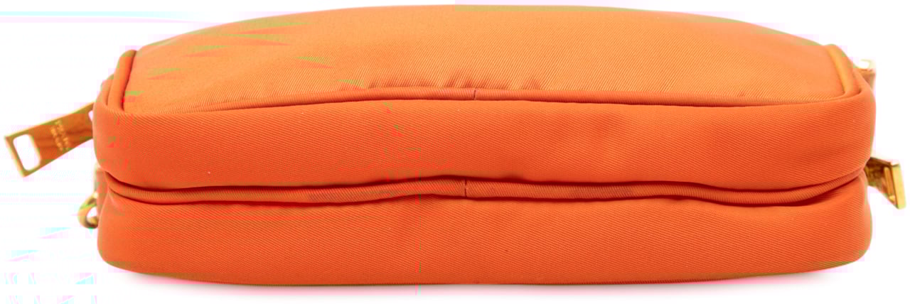 Prada Mini Tessuto Double Zip Camera Bag Oranje