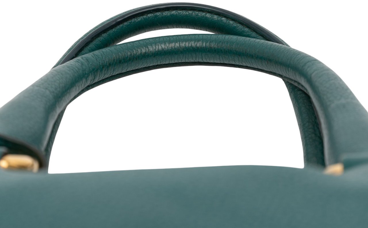 Prada Vitello Daino Open Convertible Tote Blauw