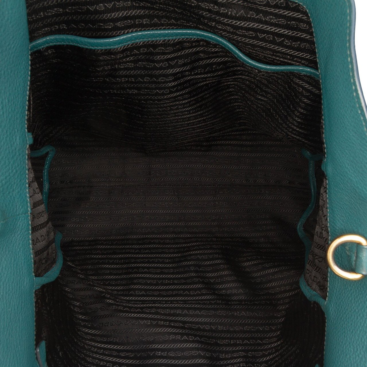 Prada Vitello Daino Open Convertible Tote Blauw