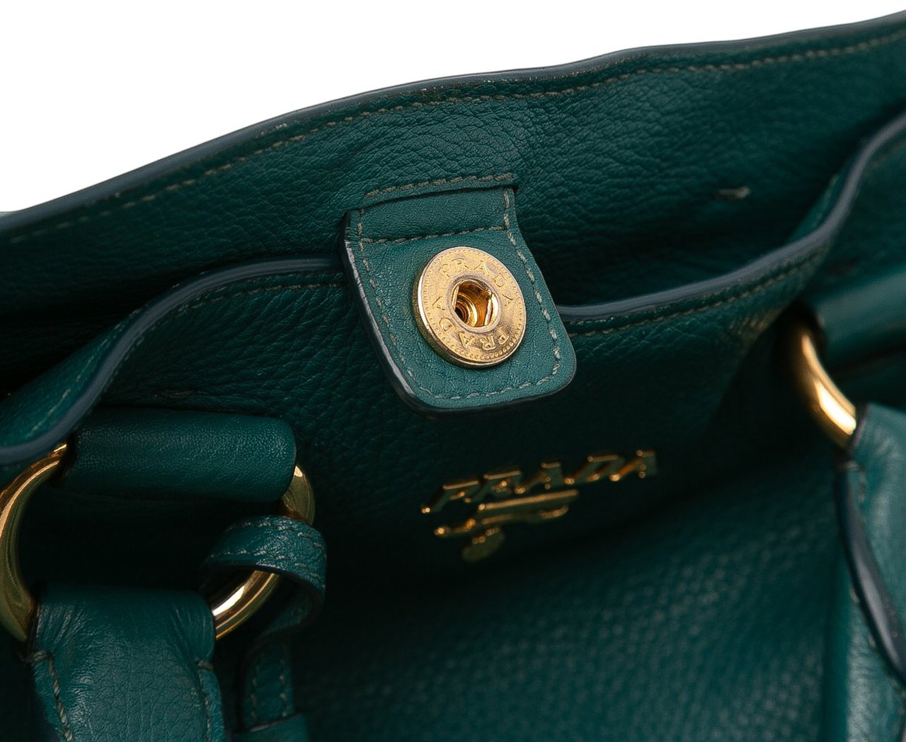 Prada Vitello Daino Open Convertible Tote Blauw