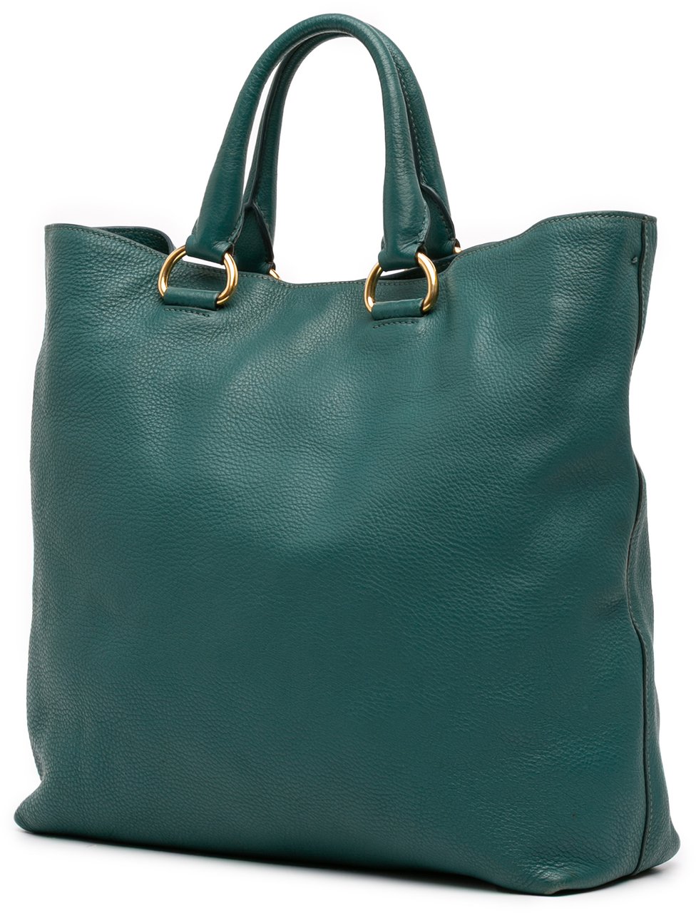 Prada Vitello Daino Open Convertible Tote Blauw
