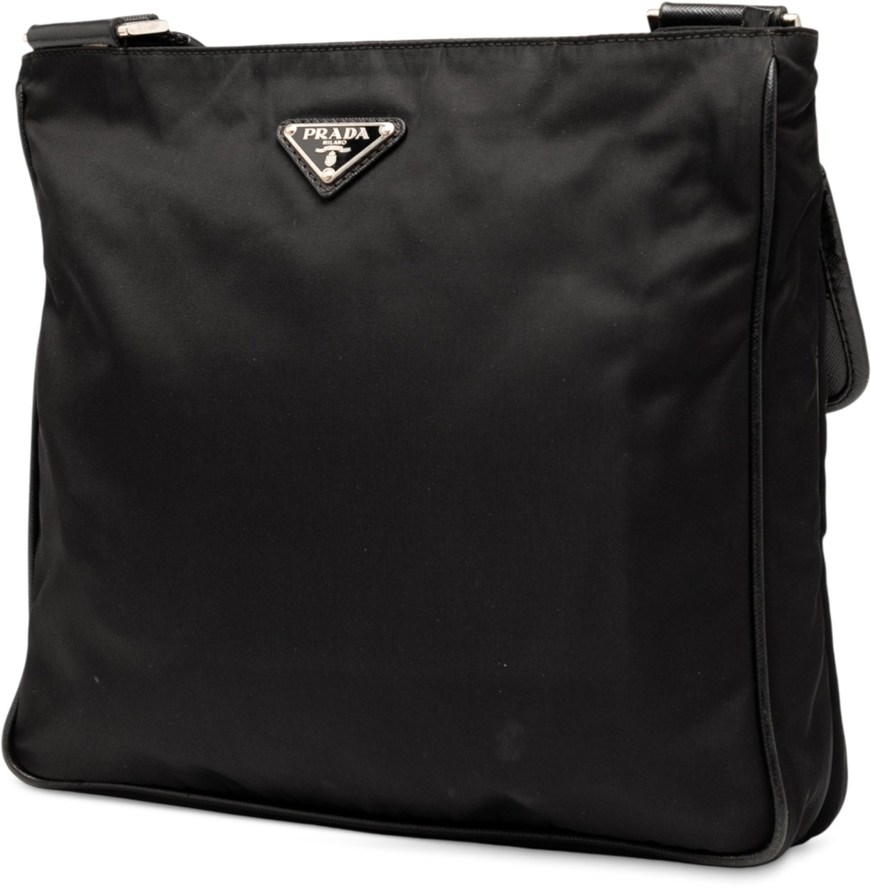 Prada Tessuto Zip Top Crossbody Zwart