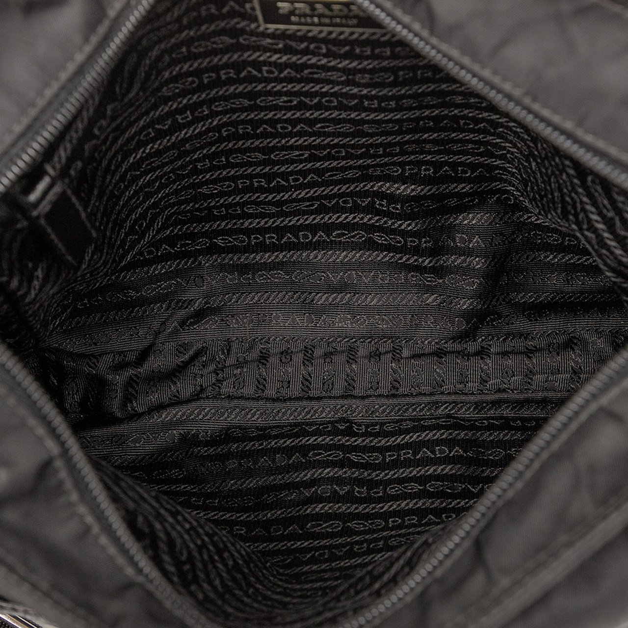 Prada Tessuto Zip Top Crossbody Zwart