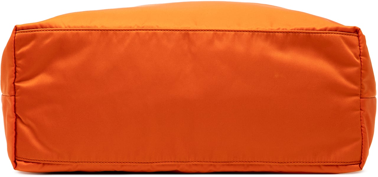Prada Saffiano Trimmed Tessuto Open Convertible Tote Oranje