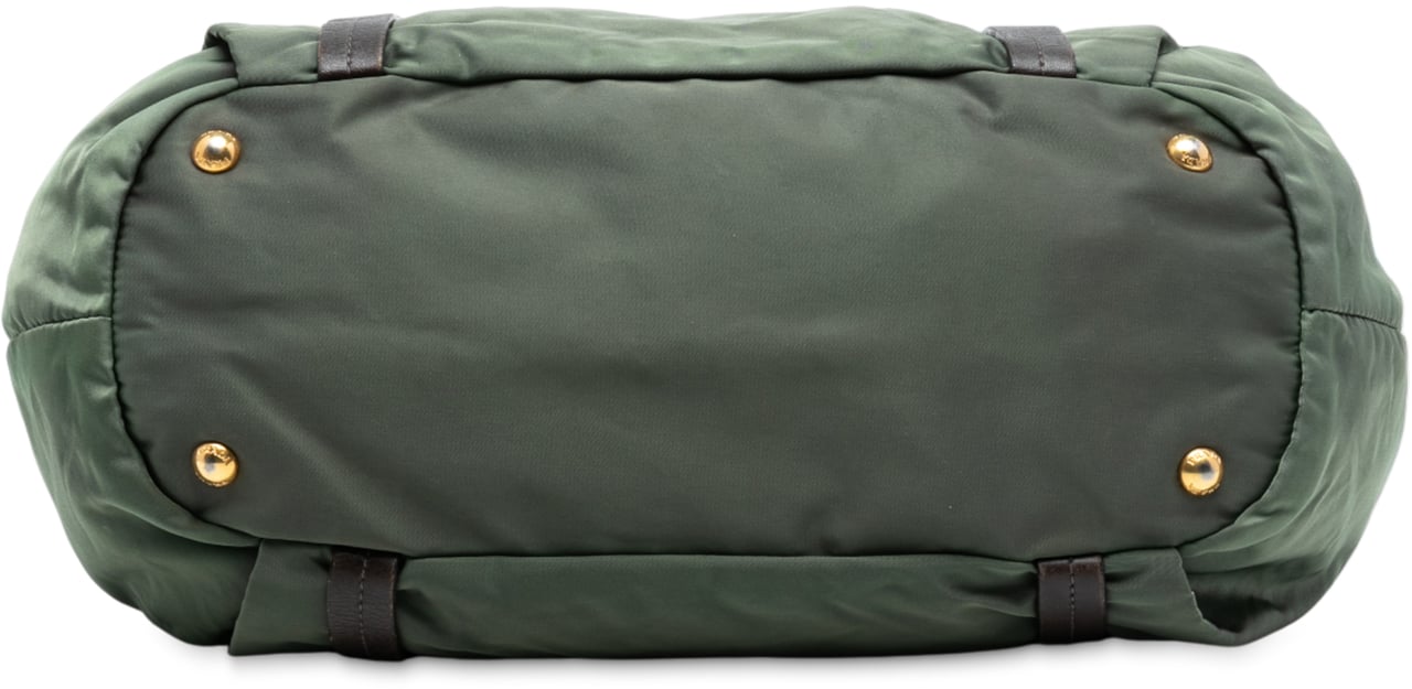 Prada Tessuto Canapa Logo Satchel Groen
