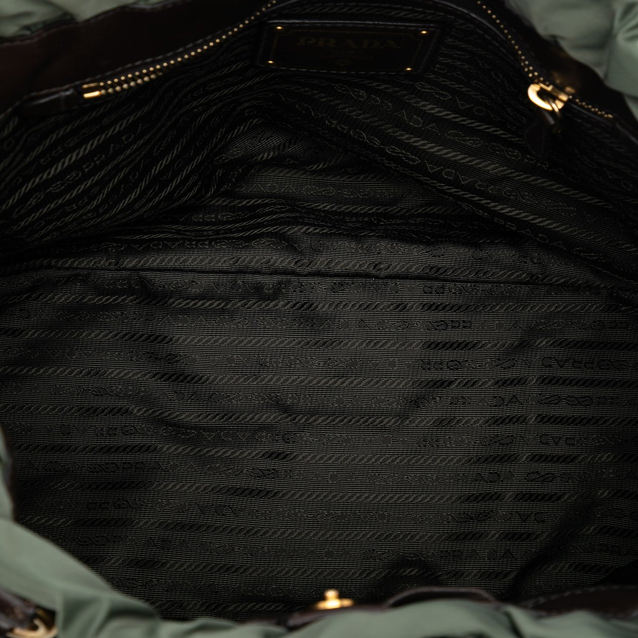 Prada Tessuto Canapa Logo Satchel Groen