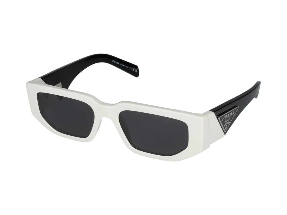 Prada Black Oversized Rectangular Acetate Sunglasses Grijs