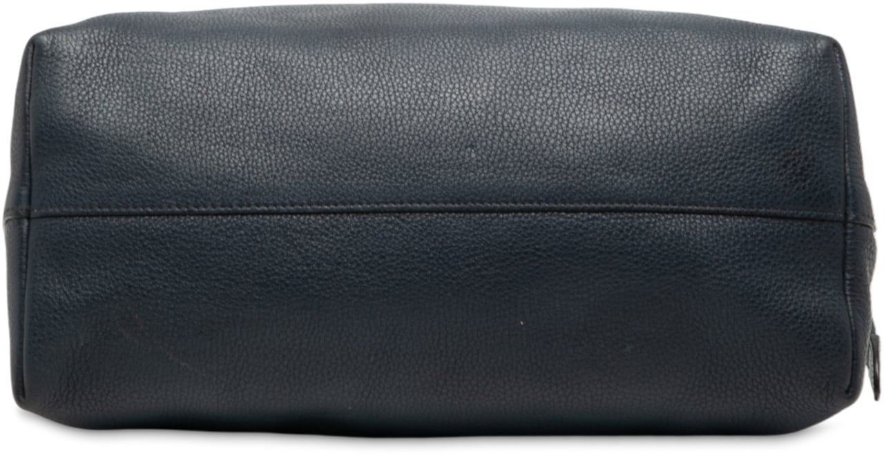 Prada Vitello Daino Zip Top Satchel Blauw