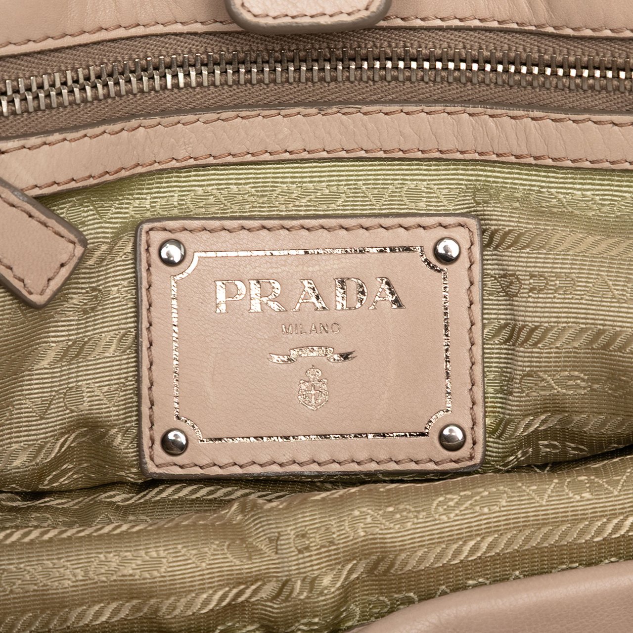 Prada Nappa Gaufre Satchel Bruin