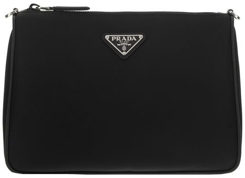 Prada Prada Black Nylon Shoulder Bag Zwart