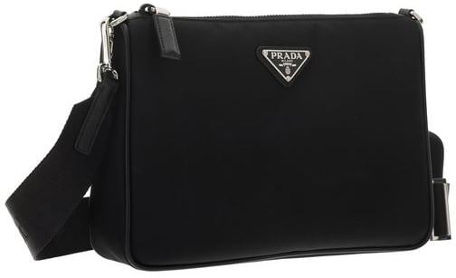 Prada Prada Black Nylon Shoulder Bag Zwart