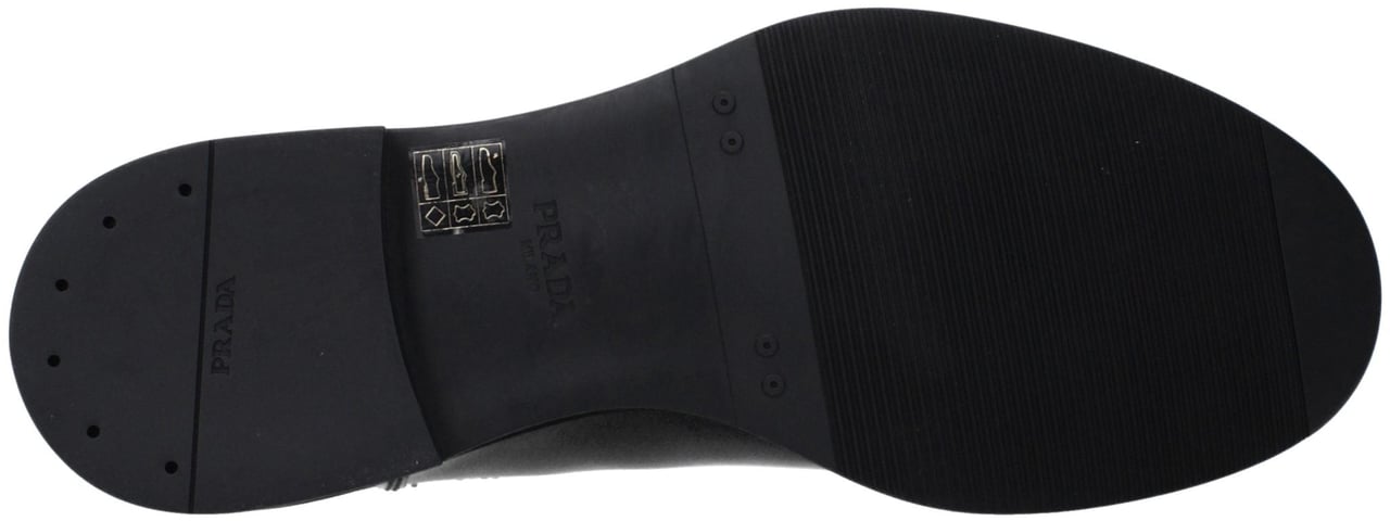 Prada Prada Black Leather Ankle Boots Zwart