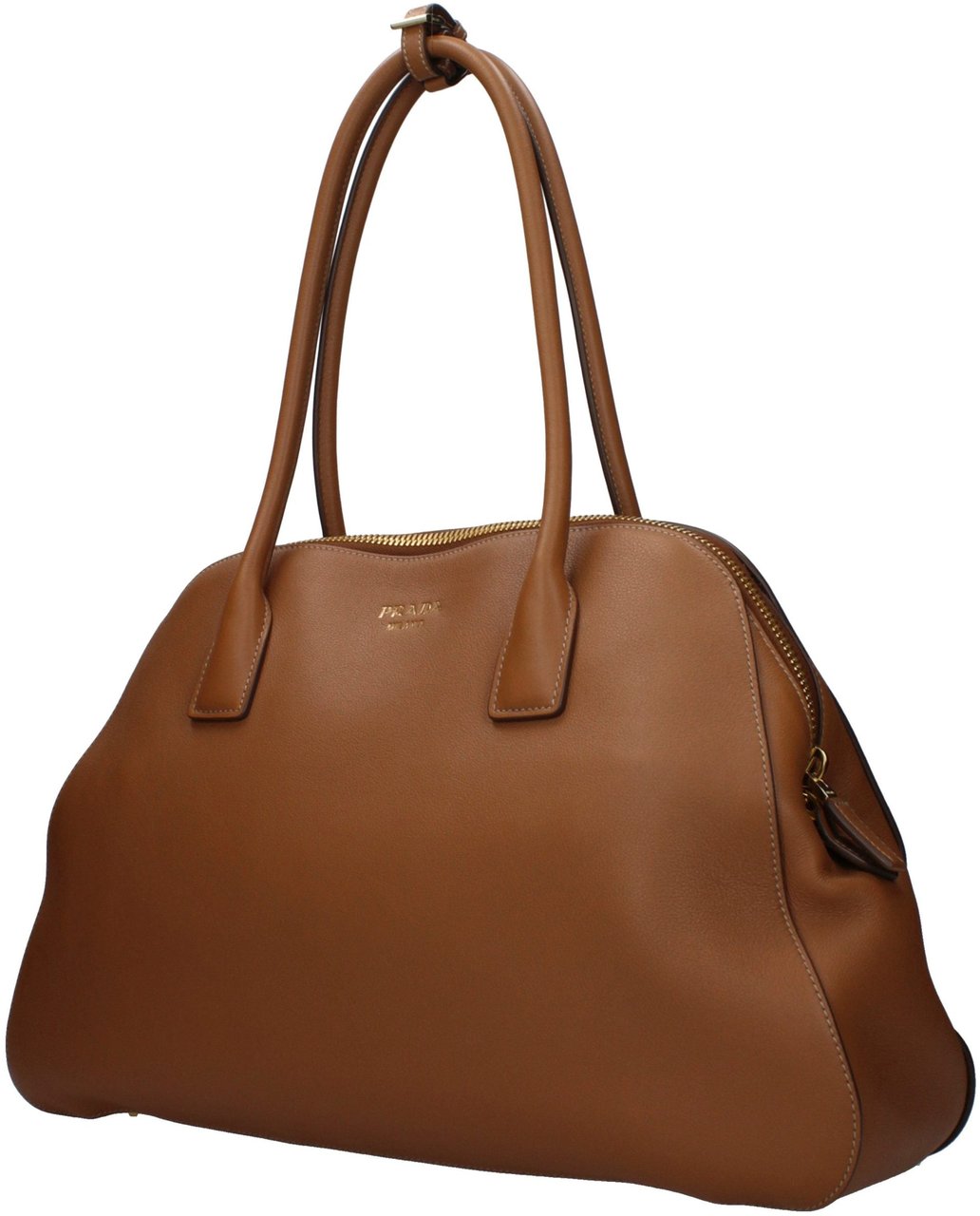 Prada Prada Brown Leather Shoulder Bag Bruin