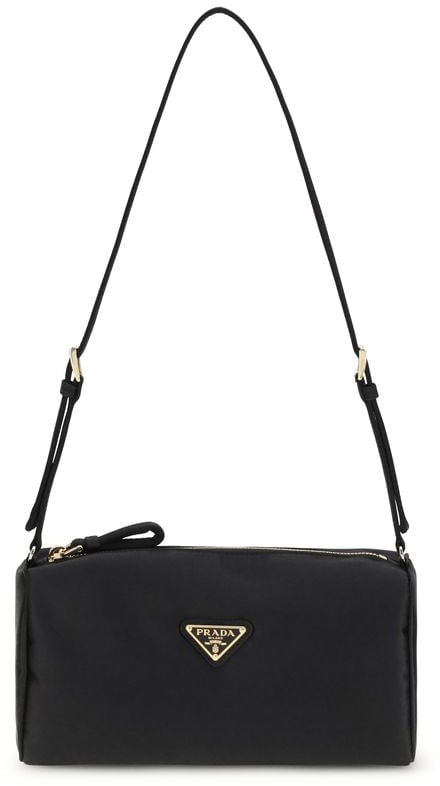 Prada Prada Black Silk Shoulder Bag Zwart