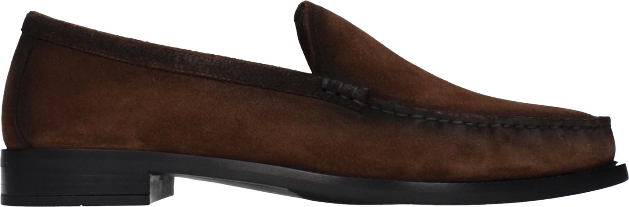 Prada Brown Leather Slip-On Loafers Bruin