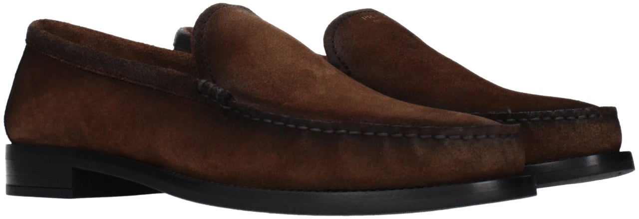 Prada Brown Leather Slip-On Loafers Bruin