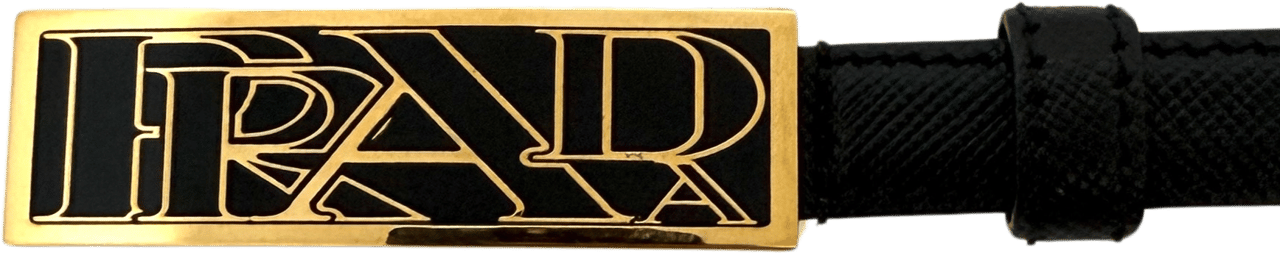 Prada Prada belt black with gold Prada buckle / very good Roze