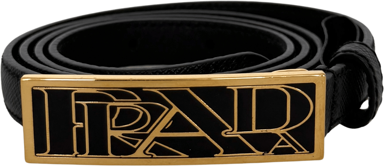 Prada Prada belt black with gold Prada buckle / very good Roze