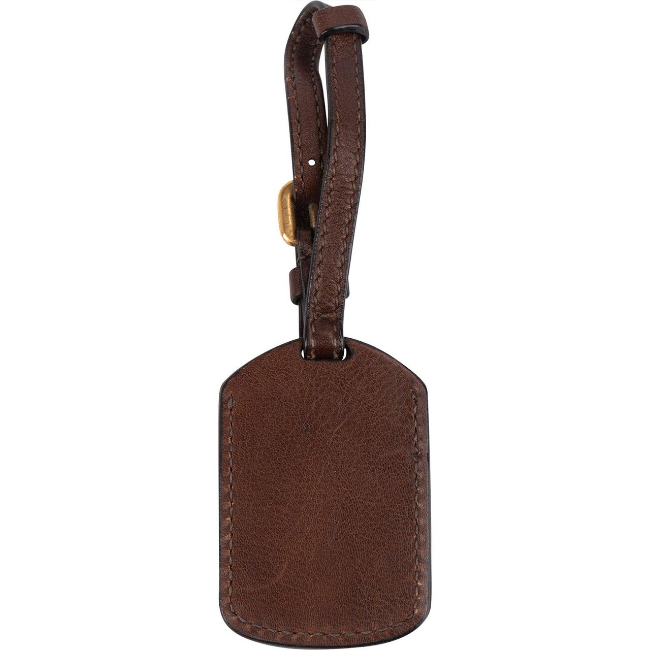Prada Prada Brown Leather Luggage Tag Pendant Bruin