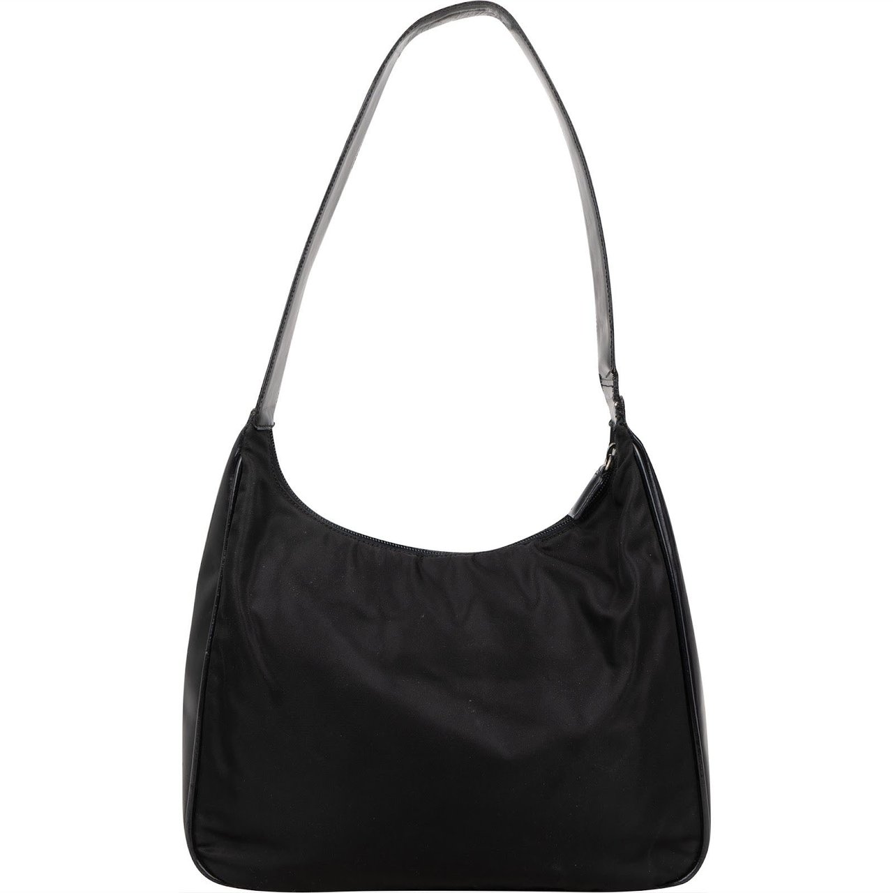 Prada Prada Tessuto Triangle Hobo Shoulder Bag Zwart