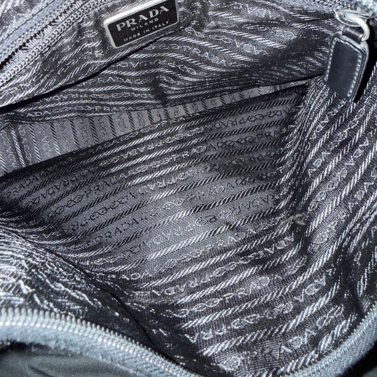 Prada Prada Tessuto Triangle Hobo Shoulder Bag Zwart