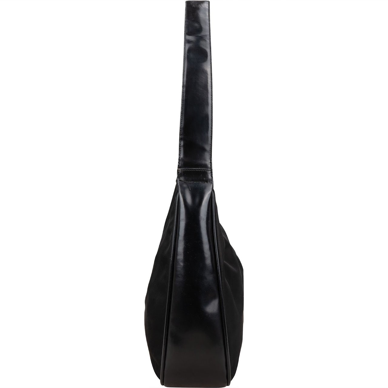 Prada Prada Tessuto Triangle Hobo Shoulder Bag Zwart