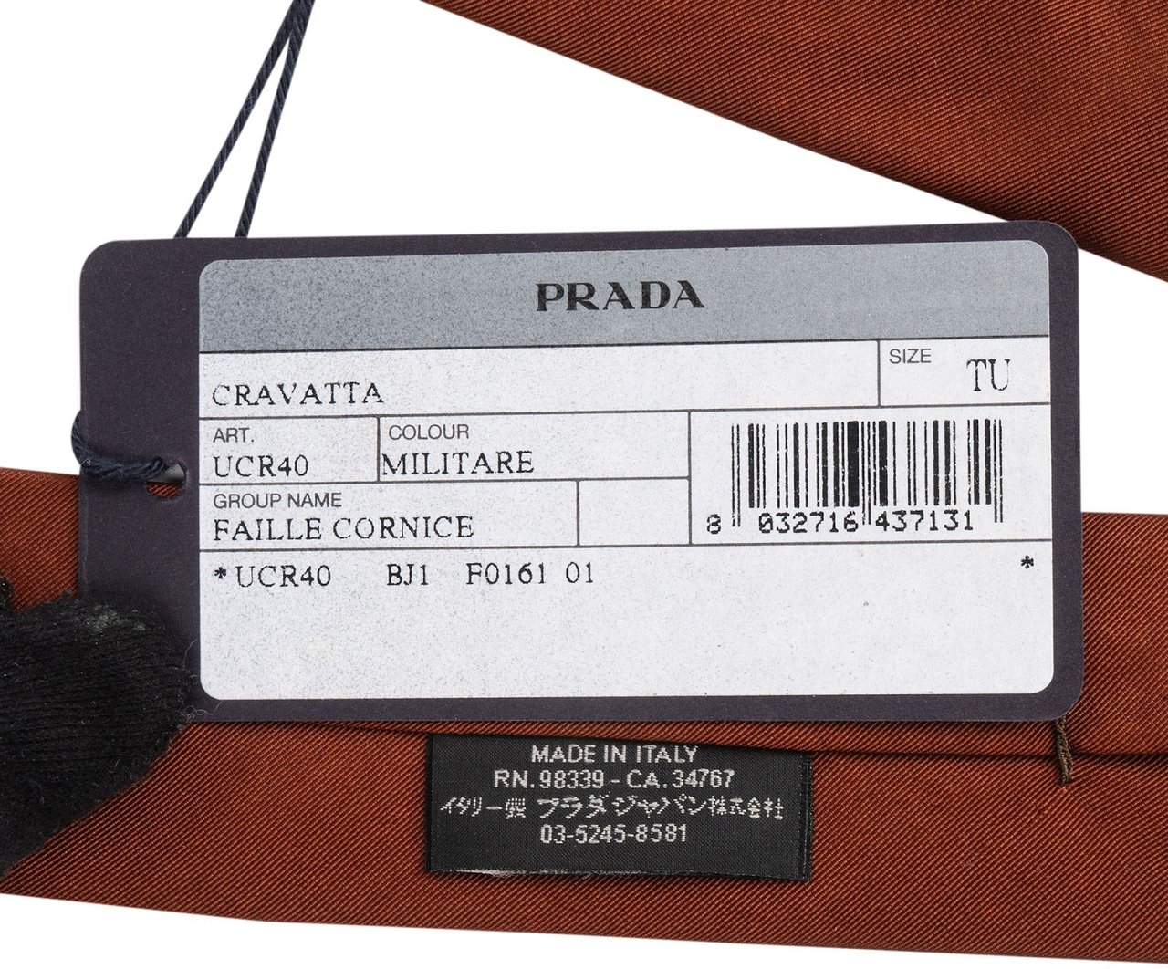 Prada Prada Faille Cornice Silk Tie Krawatte Divers