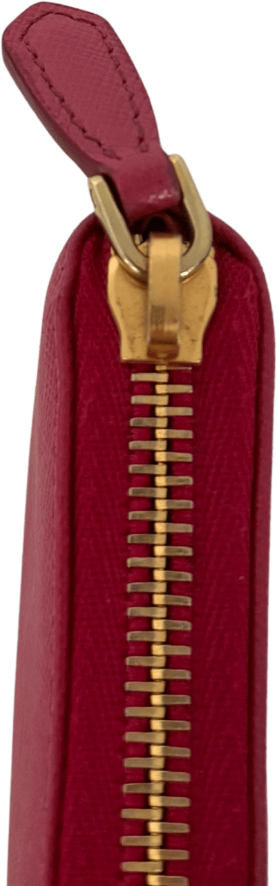 Prada Prada Zippy Geldbörse aus Saffiano Leder Pink / sehr gut Roze