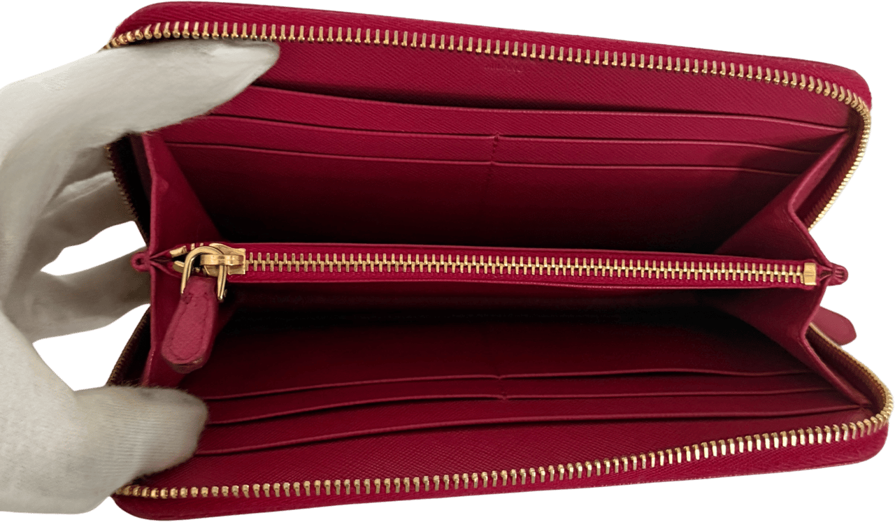 Prada Prada Zippy Geldbörse aus Saffiano Leder Pink / sehr gut Roze
