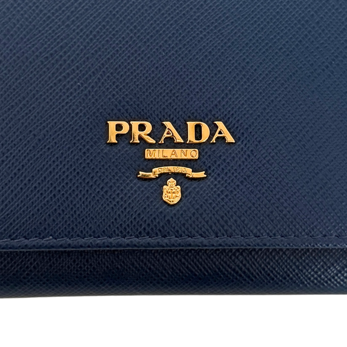 Prada Prada lange Geldbörse aus Saffiano Leder Bluette / neuwertig Blauw