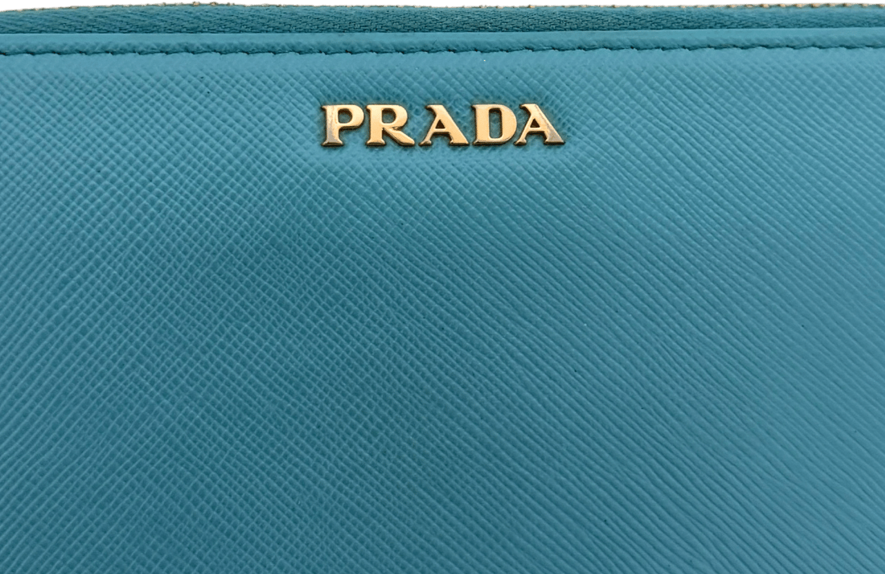 Prada Prada Zippy Geldbörse aus Saffiano Leder Blau / gut Blauw