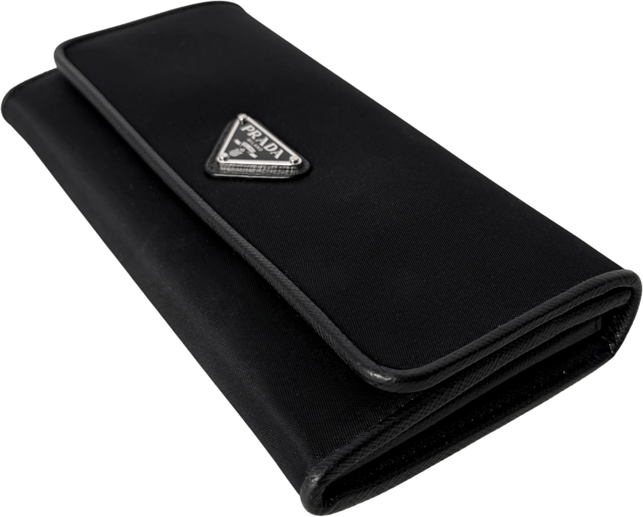 Prada Prada Geldbörse aus Nylon und Saffiano-Leder Schwarz Fullset / sehr gut Zwart
