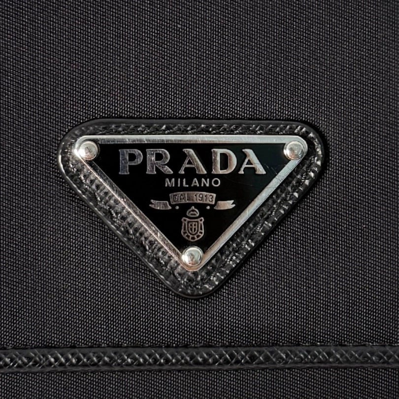 Prada Prada Geldbörse aus Nylon und Saffiano-Leder Schwarz Fullset / sehr gut Zwart