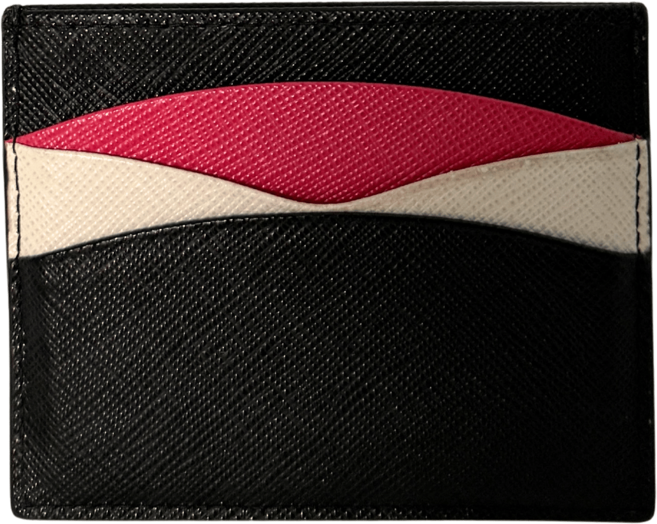 Prada Prada Kartenetui aus Saffiano Leder Schwarz / sehr gut Zwart