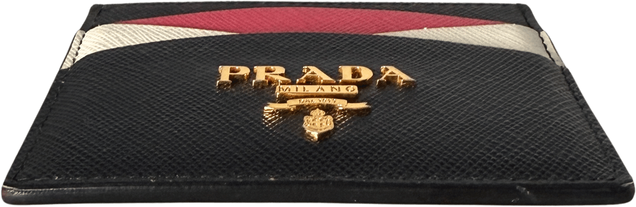 Prada Prada Kartenetui aus Saffiano Leder Schwarz / sehr gut Zwart