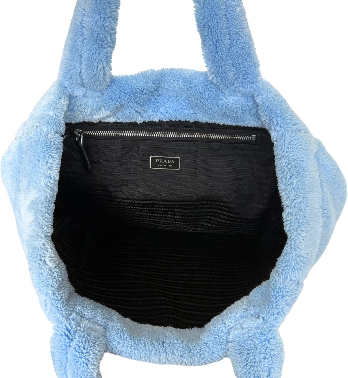 Prada Terry Tote Bag Celeste Blauw