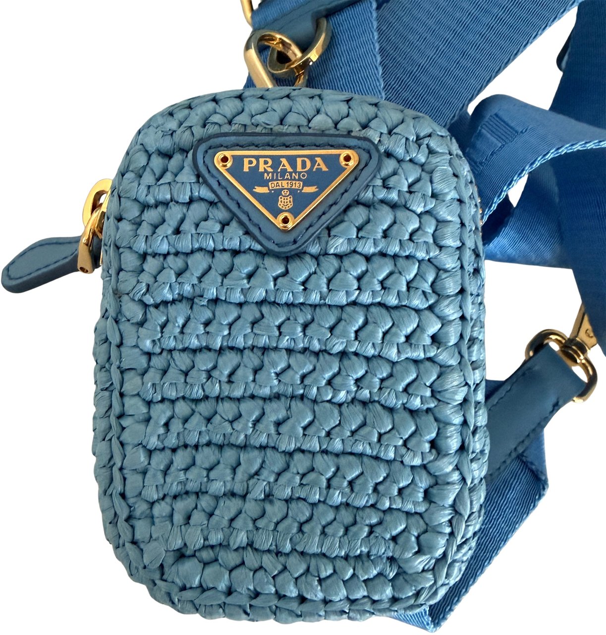 Prada Prada Re-Edition 2005 Raffia hellblau /neuwertig Blauw