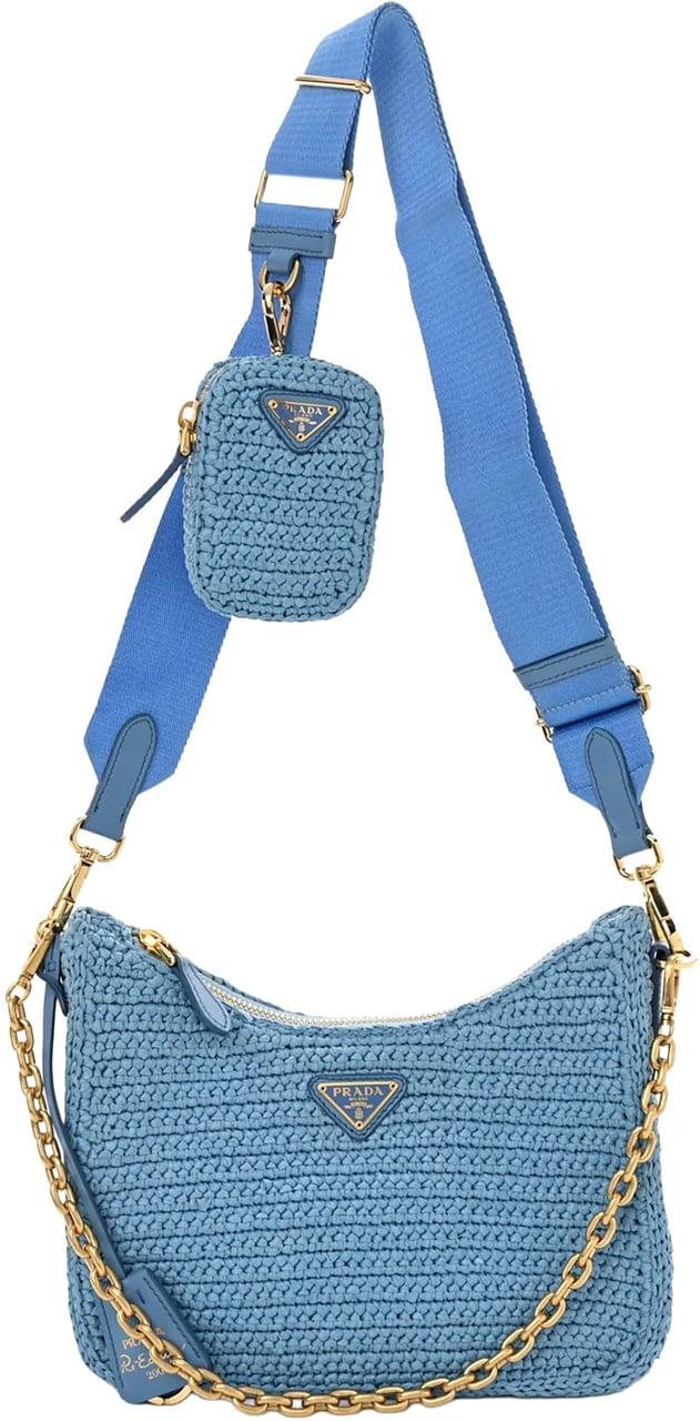 Prada Prada Re-Edition 2005 Raffia hellblau /neuwertig Blauw