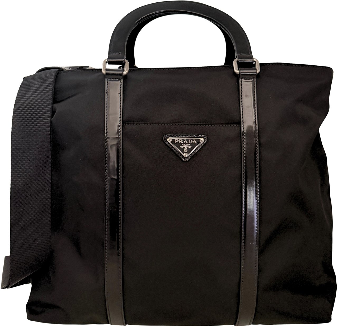 Prada Tessuto Satchel 2-way Bag Nylon / very good Zwart