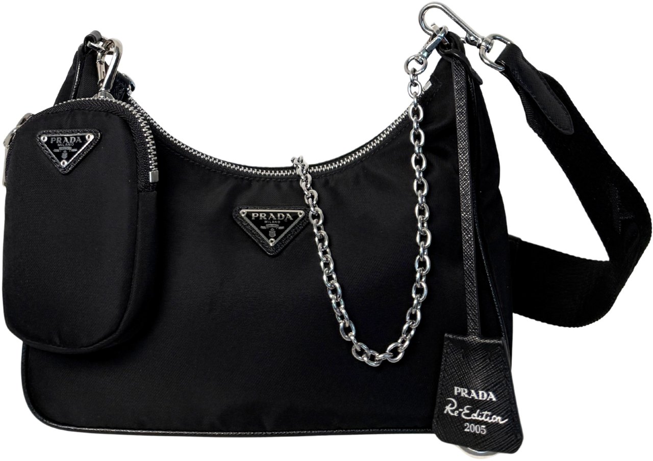 Prada Prada Re-Edition 2005 aus Re-Nylon Schwarz Fullset 2023 / neuwertig Zwart